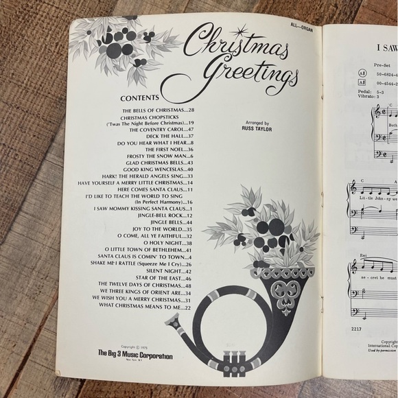 Christmas Greetings 100 Greatest Christmas Songs Organ Music Book Notes Holiday - Picture 3 of 9